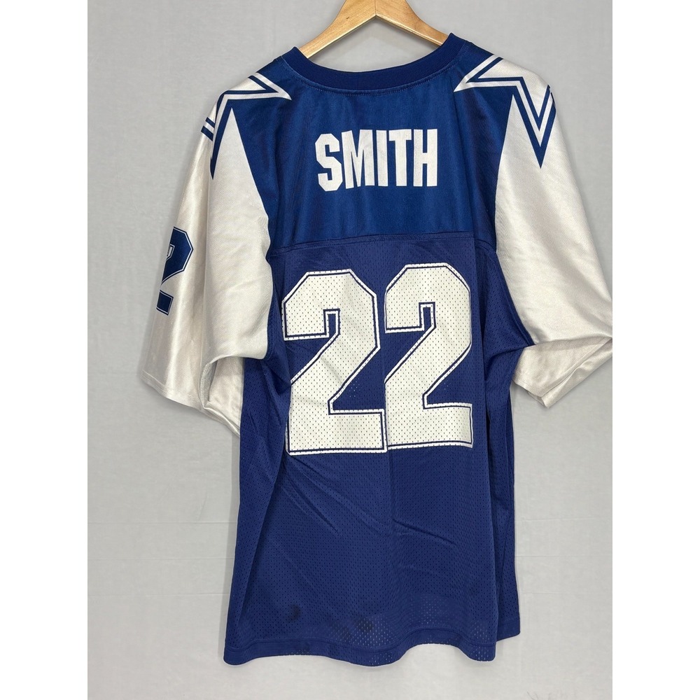 Dallas Cowboys Apex Football Jersey Mens Blue White Emmitt Smith #22 Size XL